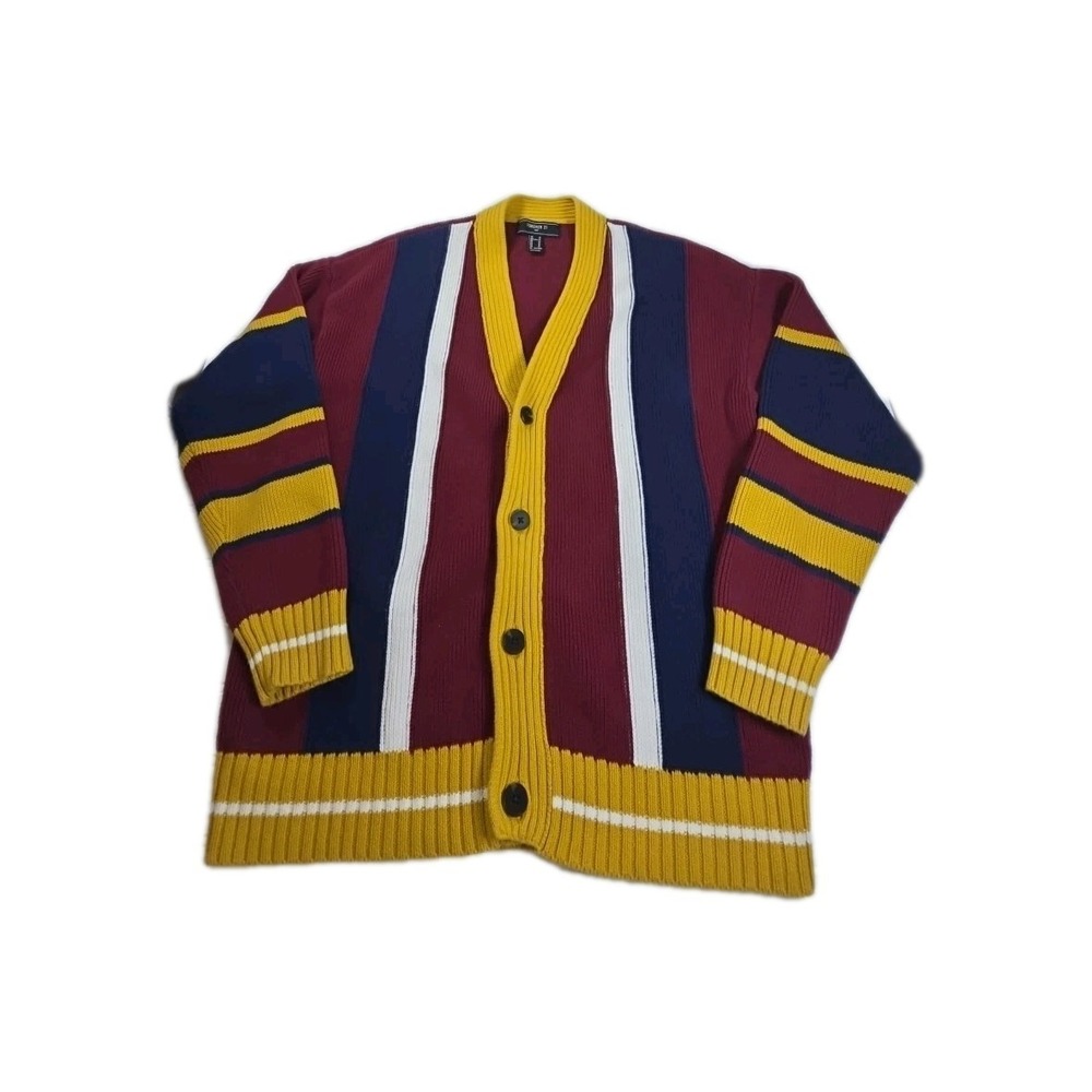 Forever 21 Men's MEDIUM STRIPED Button Up Cardigan Sweater HARRY POTTER